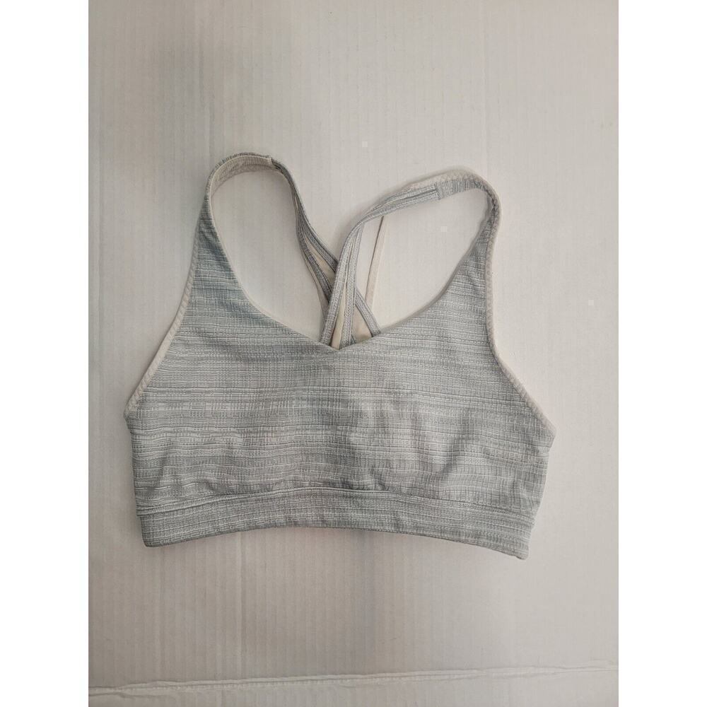 Athleta Sport Bra Womens S Jacquard Transcendence Removable Pads Gray 210833